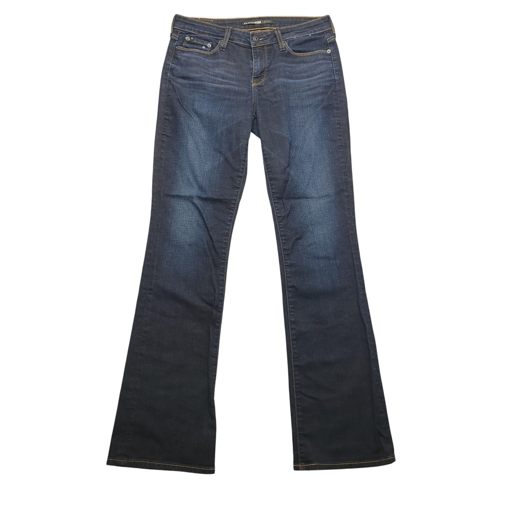 Big Star Hazel Boot Jeans Womens 28L Blue Dark Wash Mid Rise Curvy Bootcut Denim